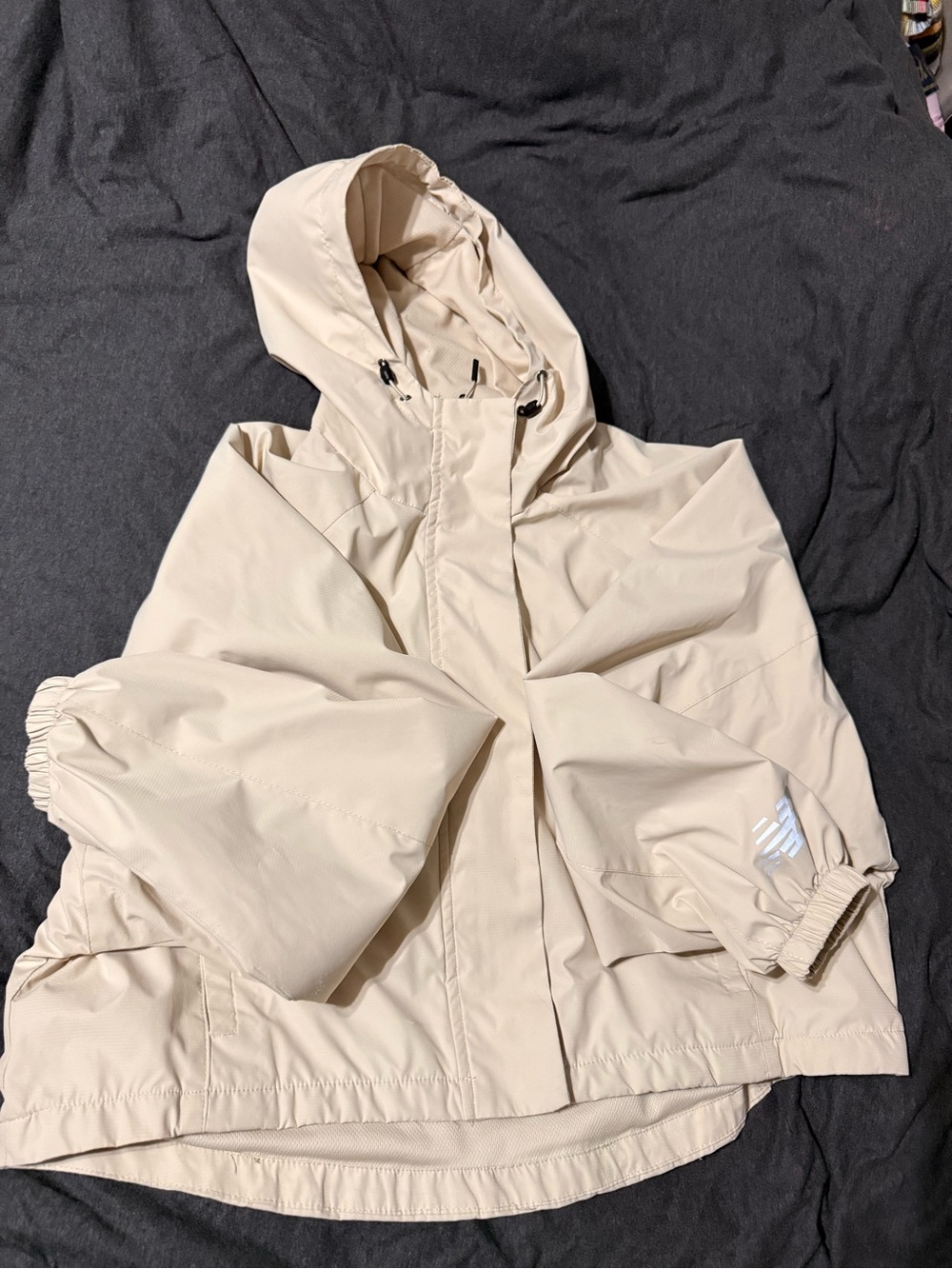 New Balance Beige Hooded Windbreaker Jacket